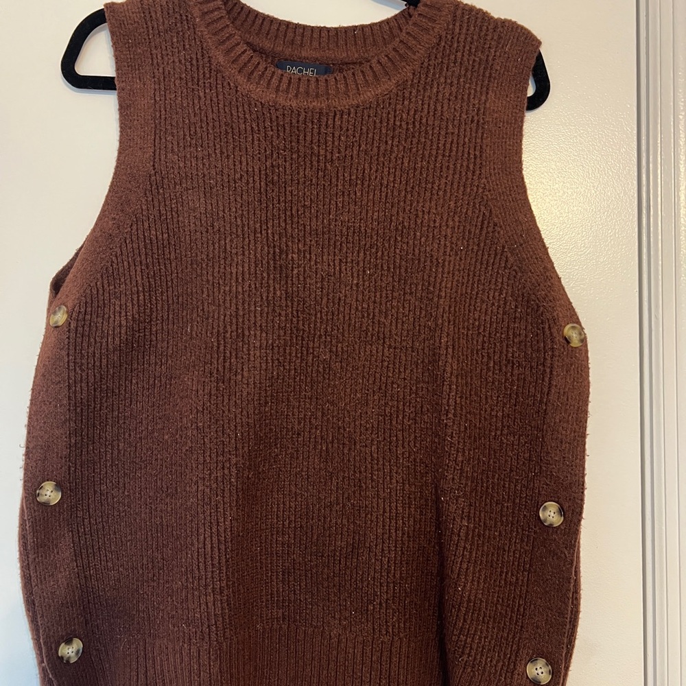 RACHEL Rachel Roy Brown Sleeveless Sweater